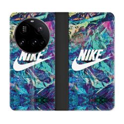 Housse cuir portefeuille Pour Xiaomi 15 Ultra Nike Turquoise