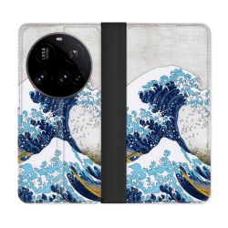 Housse cuir portefeuille Pour Xiaomi 15 Ultra Peinture La Grande Vague