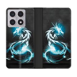 Housse cuir portefeuille Pour Xiaomi 15T Fantastique Dragon Bleu