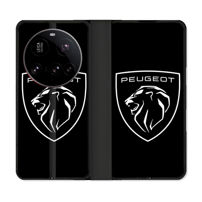 Housse cuir portefeuille Pour Xiaomi 15 Ultra Peugeot