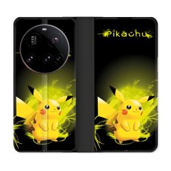 Housse cuir portefeuille Pour Xiaomi 15 Ultra Pokemon Pikachu Eclair