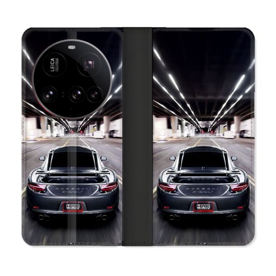 Housse cuir portefeuille Pour Xiaomi 15 Ultra Porsche 911