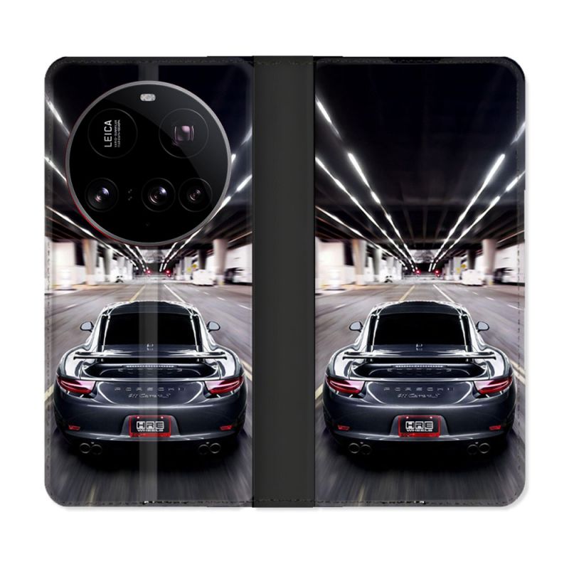 Housse cuir portefeuille Pour Xiaomi 15 Ultra Porsche 911
