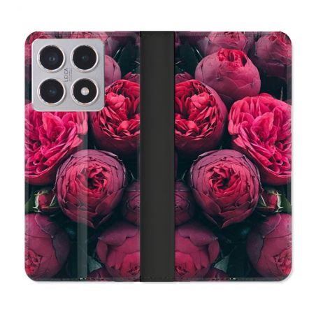 Housse cuir portefeuille Pour Xiaomi 15T Fleur Pivoine
