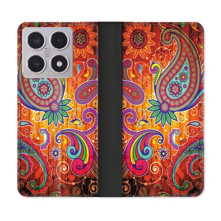 Housse cuir portefeuille Pour Xiaomi 15T Fleur Psychedelic