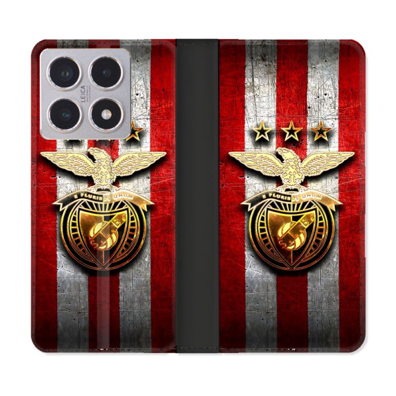Housse cuir portefeuille Pour Xiaomi 15T Foot Benfica