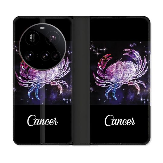 Housse cuir portefeuille Pour Xiaomi 15 Ultra Signe Zodiaque 2 Cancer
