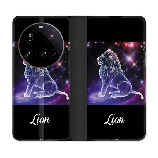 Housse cuir portefeuille Pour Xiaomi 15 Ultra Signe Zodiaque 2 Lion