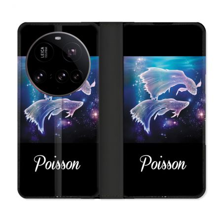 Housse cuir portefeuille Pour Xiaomi 15 Ultra Signe Zodiaque 2 Poisson