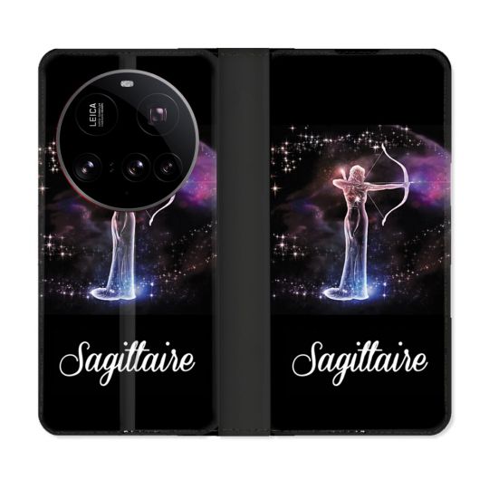 Housse cuir portefeuille Pour Xiaomi 15 Ultra Signe Zodiaque 2 Sagittaire