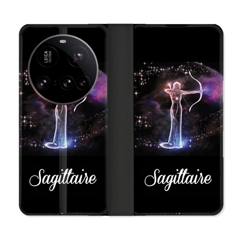 Housse cuir portefeuille Pour Xiaomi 15 Ultra Signe Zodiaque 2 Sagittaire