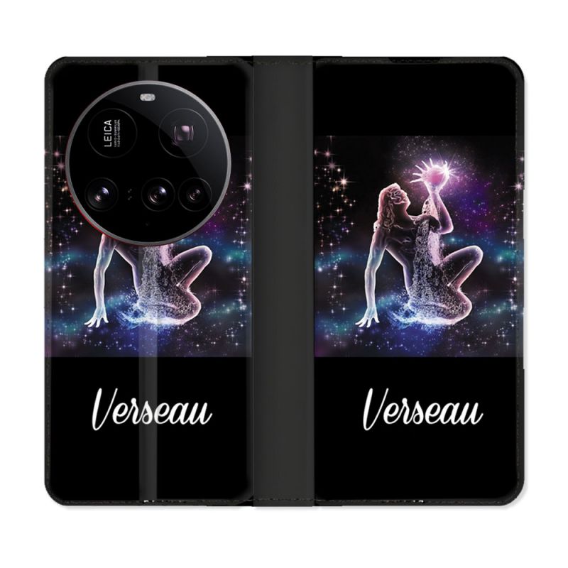 Housse cuir portefeuille Pour Xiaomi 15 Ultra Signe Zodiaque 2 Verseau