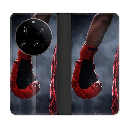 Housse cuir portefeuille Pour Xiaomi 15 Ultra Sport Boxe Gant Rouge