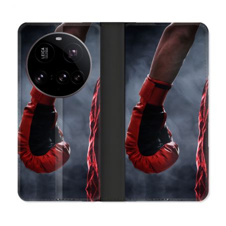 Housse cuir portefeuille Pour Xiaomi 15 Ultra Sport Boxe Gant Rouge