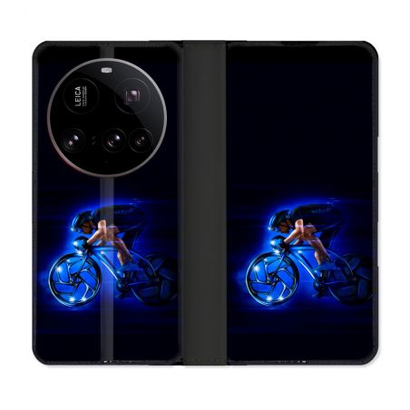 Housse cuir portefeuille Pour Xiaomi 15 Ultra Sport Cyclisme Bleu
