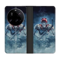 Housse cuir portefeuille Pour Xiaomi 15 Ultra Sport Hockey Squelette
