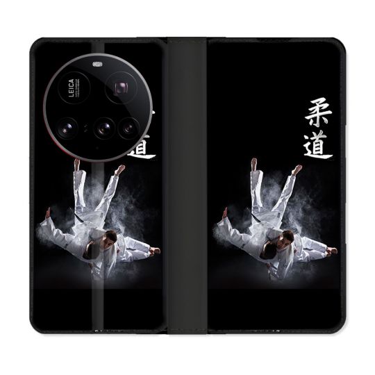Housse cuir portefeuille Pour Xiaomi 15 Ultra Sport Judo Noir
