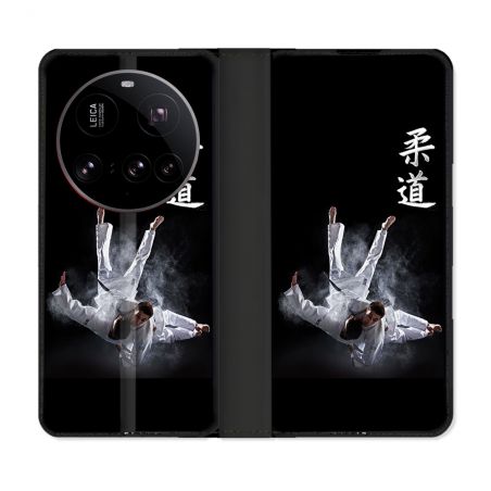 Housse cuir portefeuille Pour Xiaomi 15 Ultra Sport Judo Noir