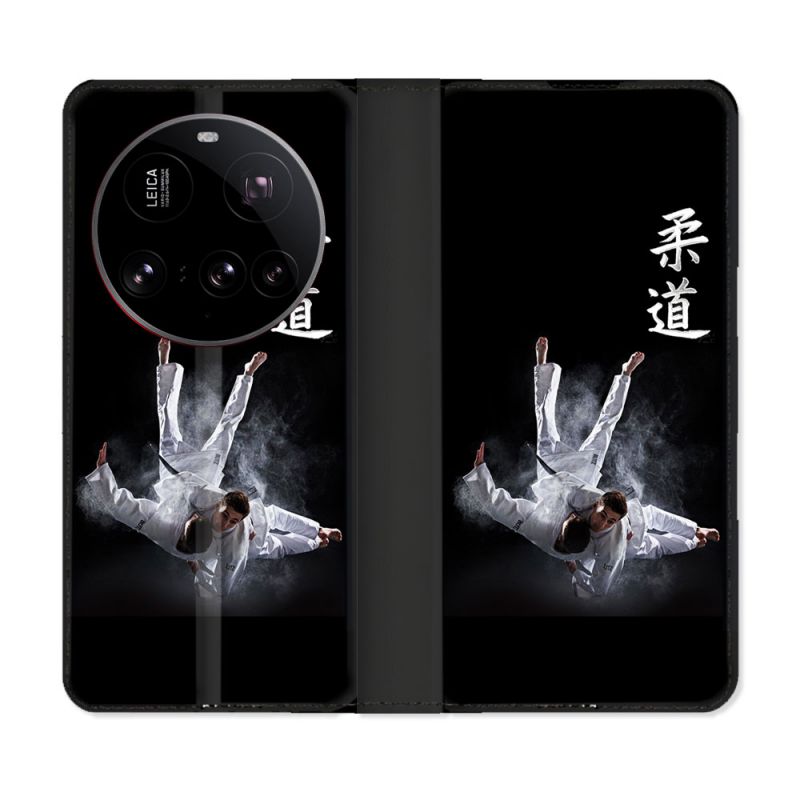 Housse cuir portefeuille Pour Xiaomi 15 Ultra Sport Judo Noir