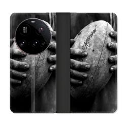 Housse cuir portefeuille Pour Xiaomi 15 Ultra Sport Rugby Ballon Vintage