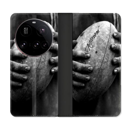 Housse cuir portefeuille Pour Xiaomi 15 Ultra Sport Rugby Ballon Vintage