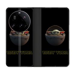 Housse cuir portefeuille Pour Xiaomi 15 Ultra Star Wars - Yoda bebe noir