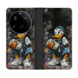 Housse cuir portefeuille Pour Xiaomi 15 Ultra Street Art Donald Duck