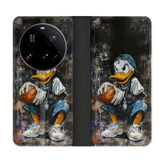 Housse cuir portefeuille Pour Xiaomi 15 Ultra Street Art Donald Duck