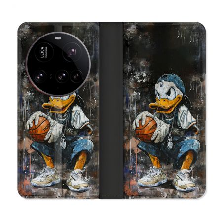 Housse cuir portefeuille Pour Xiaomi 15 Ultra Street Art Donald Duck