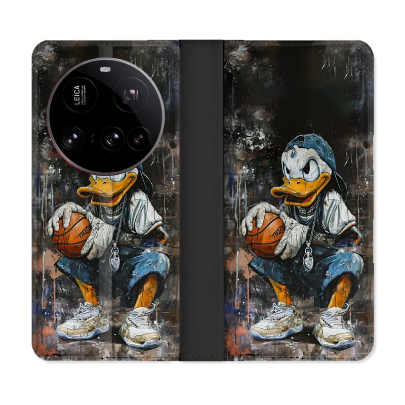 Housse cuir portefeuille Pour Xiaomi 15 Ultra Street Art Donald Duck
