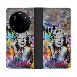 Housse cuir portefeuille Pour Xiaomi 15 Ultra Street Art Maryline Monroe
