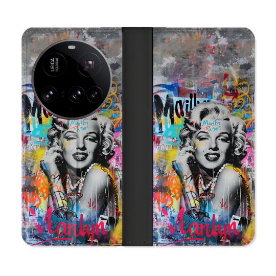 Housse cuir portefeuille Pour Xiaomi 15 Ultra Street Art Maryline Monroe