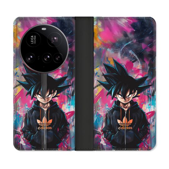 Housse cuir portefeuille Pour Xiaomi 15 Ultra Street Art Sangoku