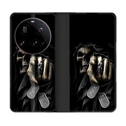 Housse cuir portefeuille Pour Xiaomi 15 Ultra Tete de Mort Your Next