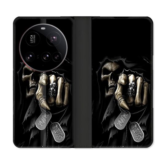 Housse cuir portefeuille Pour Xiaomi 15 Ultra Tete de Mort Your Next