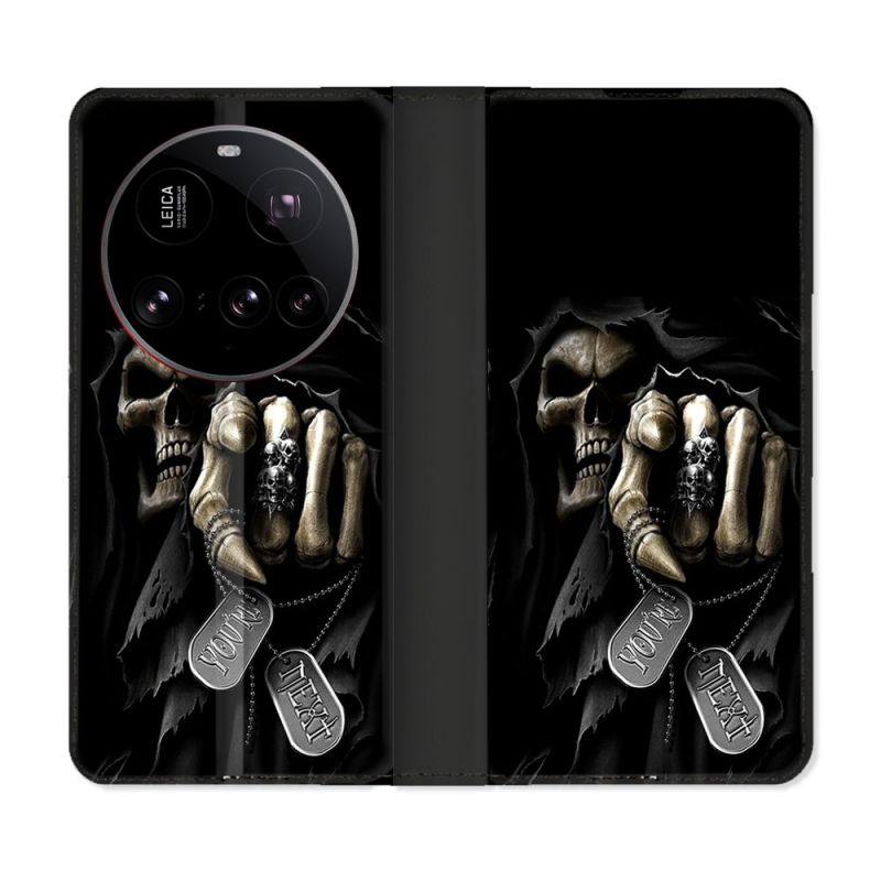 Housse cuir portefeuille Pour Xiaomi 15 Ultra Tete de Mort Your Next