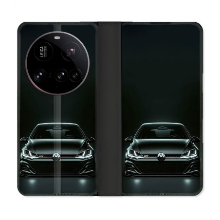 Housse cuir portefeuille Pour Xiaomi 15 Ultra Volkwagen Golf GTI