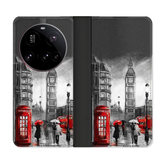 Housse cuir portefeuille Pour Xiaomi 15 Ultra Voyage Angleterre Londres Vintage
