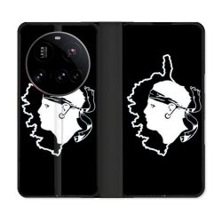 Housse cuir portefeuille Pour Xiaomi 15 Ultra Voyage Corse Noir