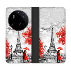 Housse cuir portefeuille Pour Xiaomi 15 Ultra Voyage France Paris Rouge