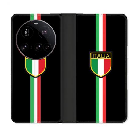 Housse cuir portefeuille Pour Xiaomi 15 Ultra Voyage Italie 3 Noir