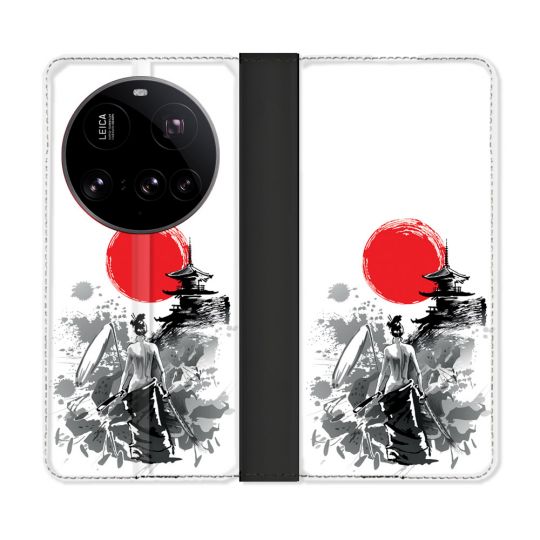 Housse cuir portefeuille Pour Xiaomi 15 Ultra Voyage Japon Femme