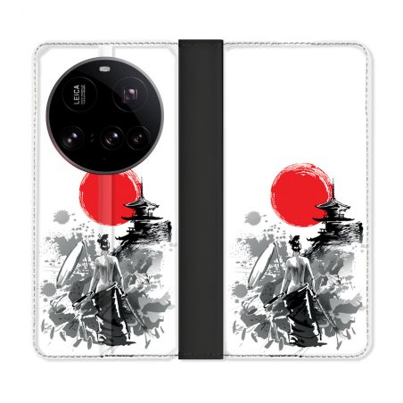 Housse cuir portefeuille Pour Xiaomi 15 Ultra Voyage Japon Femme