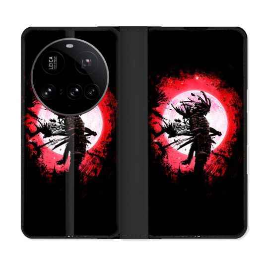 Housse cuir portefeuille Pour Xiaomi 15 Ultra Voyage Japon Samourai