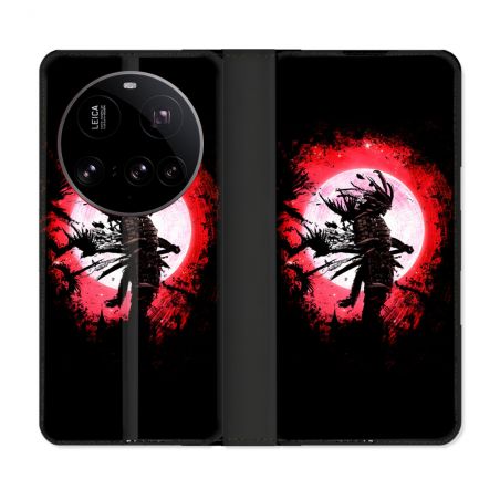 Housse cuir portefeuille Pour Xiaomi 15 Ultra Voyage Japon Samourai