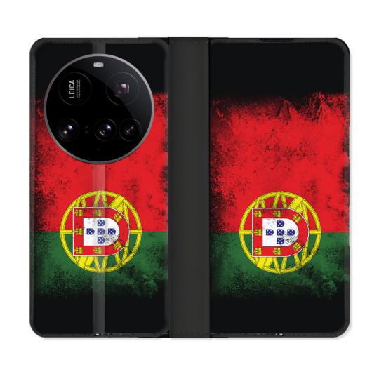Housse cuir portefeuille Pour Xiaomi 15 Ultra Voyage Portugal Drapeau