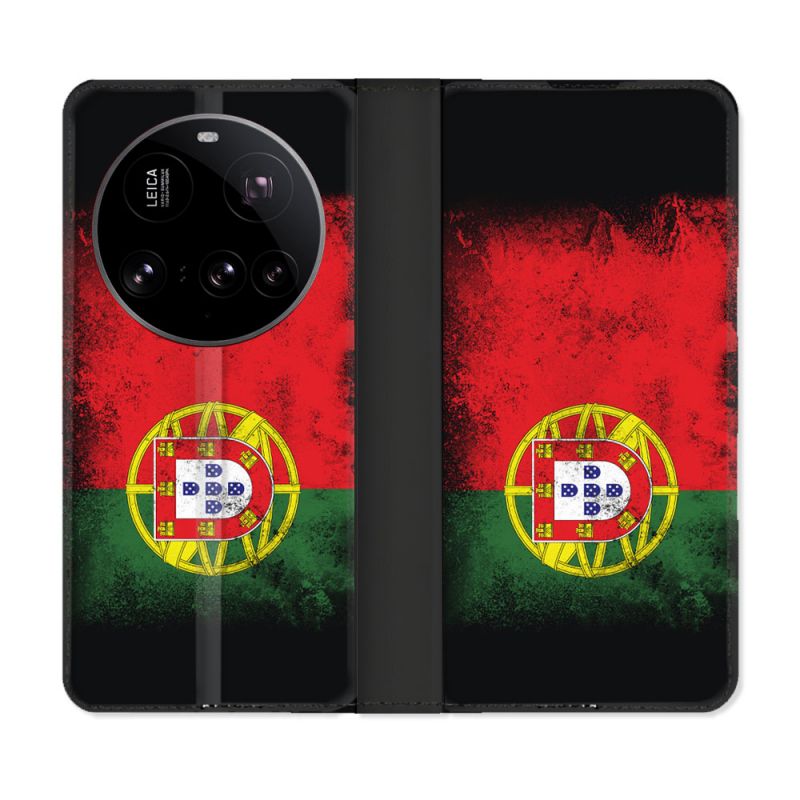 Housse cuir portefeuille Pour Xiaomi 15 Ultra Voyage Portugal Drapeau
