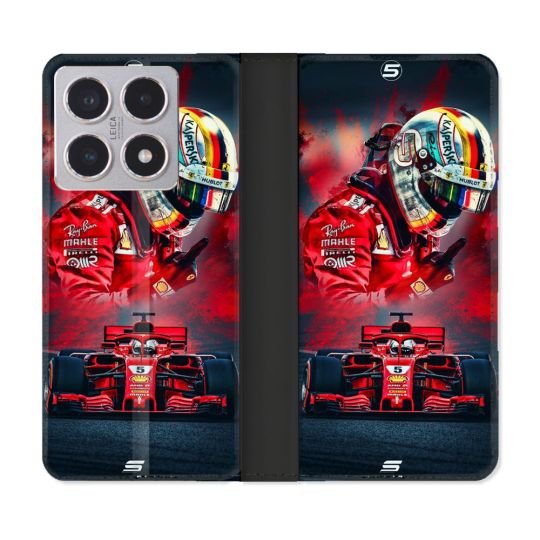Housse cuir portefeuille Pour Xiaomi 15T Formule 1 F1 Ferrari