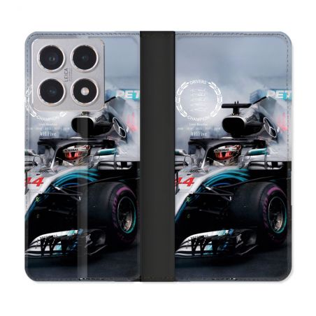 Housse cuir portefeuille Pour Xiaomi 15T Formule 1 F1 Mercedes Petronas