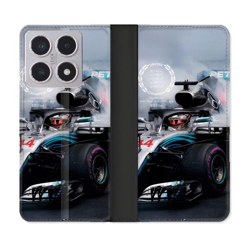 Housse cuir portefeuille Pour Xiaomi 15T Formule 1 F1 Mercedes Petronas